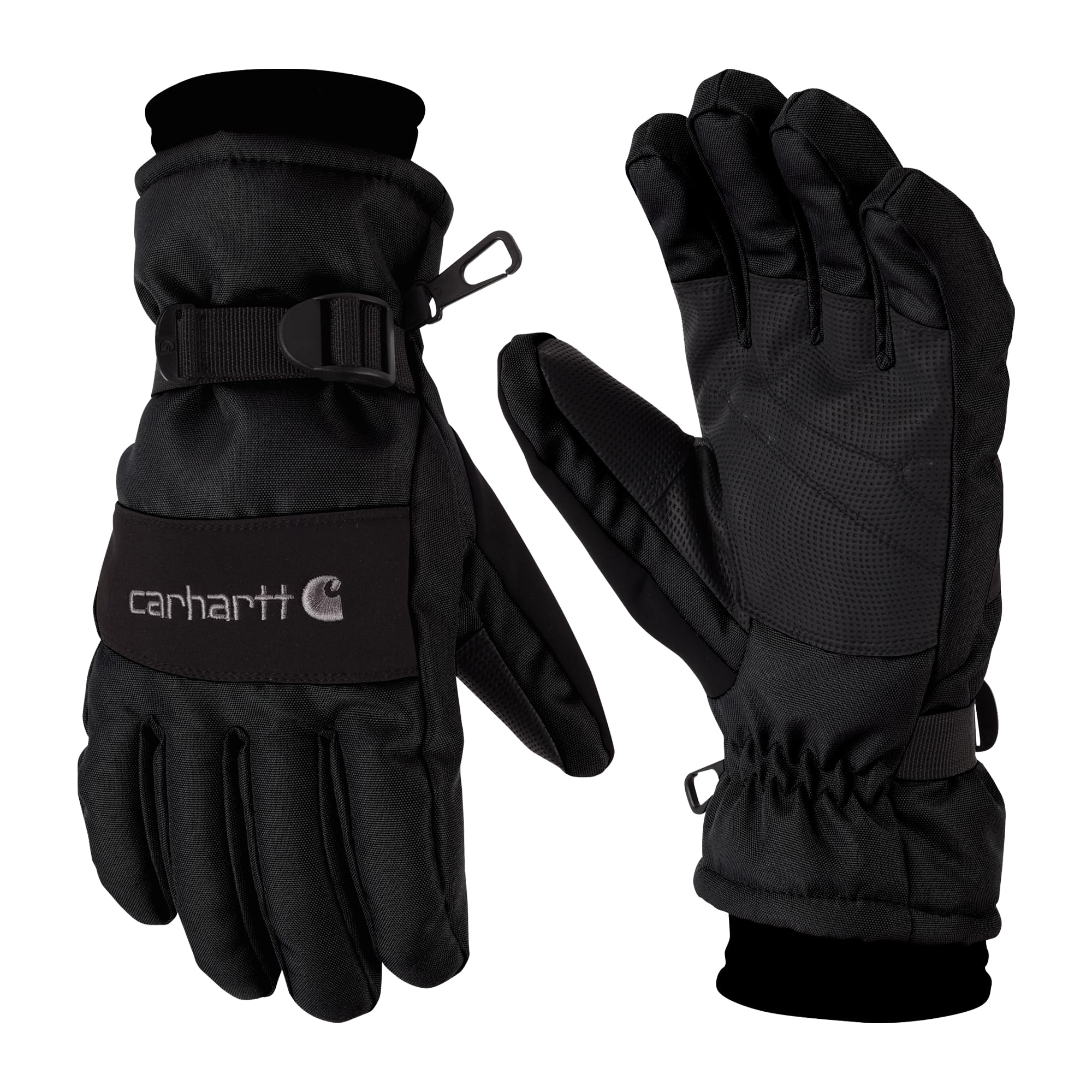 Carhartt Men's Waterproof Insulated Knit Cuff Glove, Black, Large