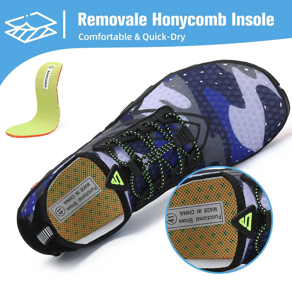 Mishansha Water Shoes for Women Men, Quick-Dry Barefoot Swim Shoes with Drainage Holes, Lightweight Aqua Shoe for Beach Pool River Boating Yoga Walking 12.5 Women/11 Men Maya Blue