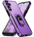 Bonkier for Samsung Galaxy A26 5G Phone Case [15 FT Military Grade Drop Protection] with 2X Tempered Glass Screen Protector, Heavy-Duty Shockproof Magnetic Kickstand Case for Galaxy A26 5G (Purple)