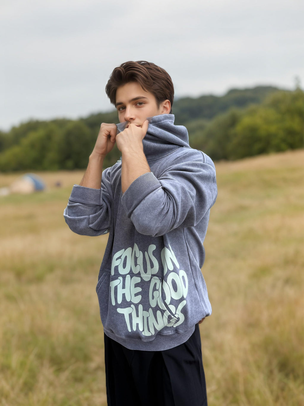 OATSBAS Men's Y2K Letter Print Hoodie Acid Wash Oversize Vintage Hoodies Hip-Hop Baggy Gothic Pullover Sweatshirt (Grey,Medium)