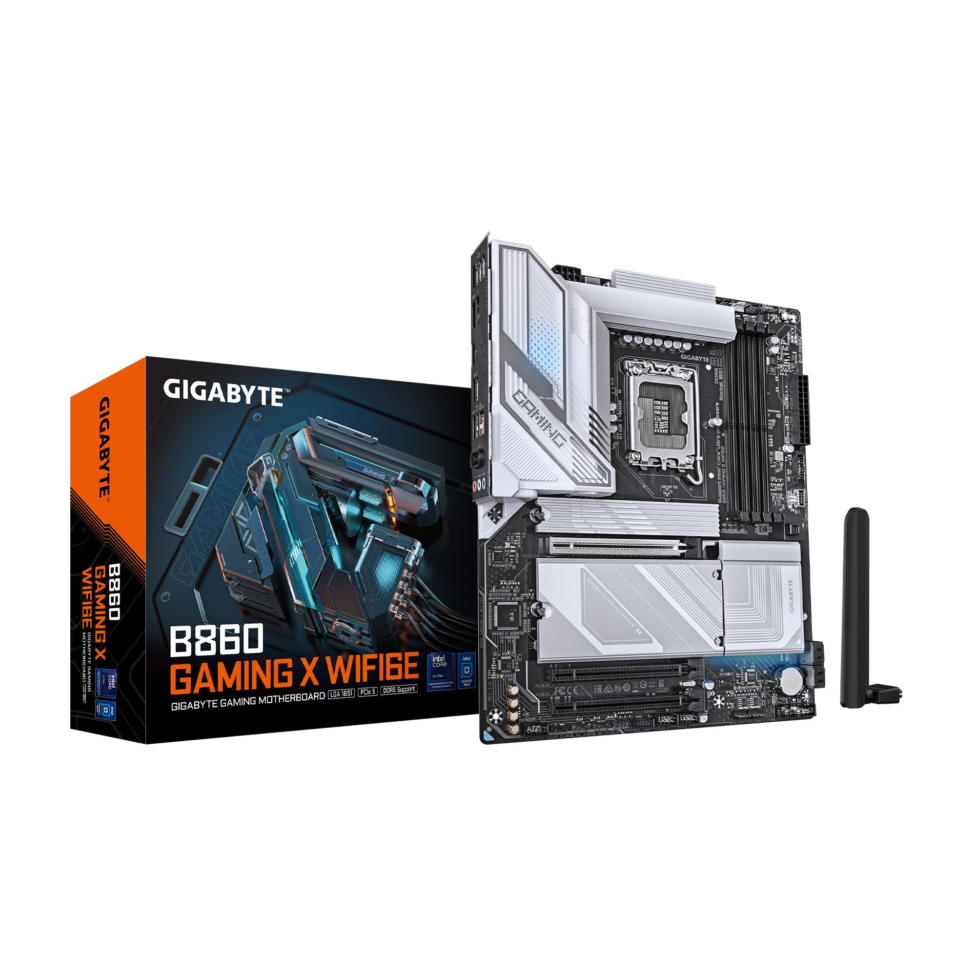 GIGABYTE B860 Gaming X WIFI6E Intel Core Ultra (Series 2) LGA 1851 Motherboard, ATX, DDR5, 3X M.2, PCIe 5.0, USB-C, WIFI6E, 2.5GbE LAN, EZ-Latch