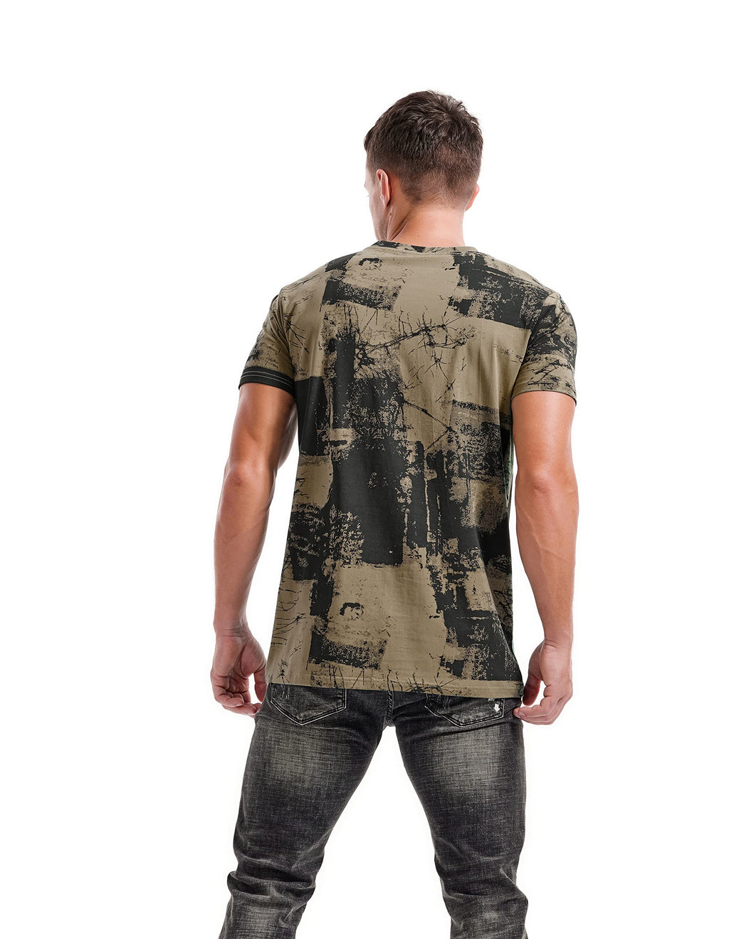KLIEGOU Mens Hipster Hip-Hop Premiun Tees - Latest Fashion Print T-Shirts Army Green M