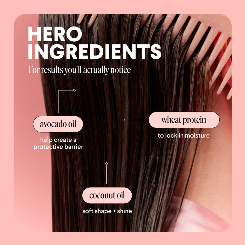 MONDAY HAIRCARE Smooth Shampoo + Conditioner Bathroom Set (2 Count) 27 oz Each For Frizzy, Coarse & Curly Hair Made with Coconut Oil, Shea Butter & Vitamin E 100% Recyclable Bottle Pink