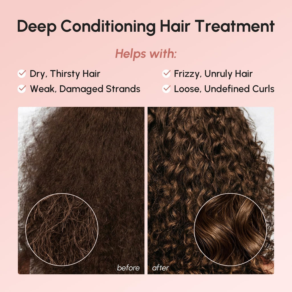 MAREE Curl Repair Hair Mask - Deep Conditioning Care for Damaged, Dry Curly Hair Products for Women & Men - Curl Moisturizer & Conditioner - Tratamiento Mascarilla para el Cabello Seco y Maltratado
