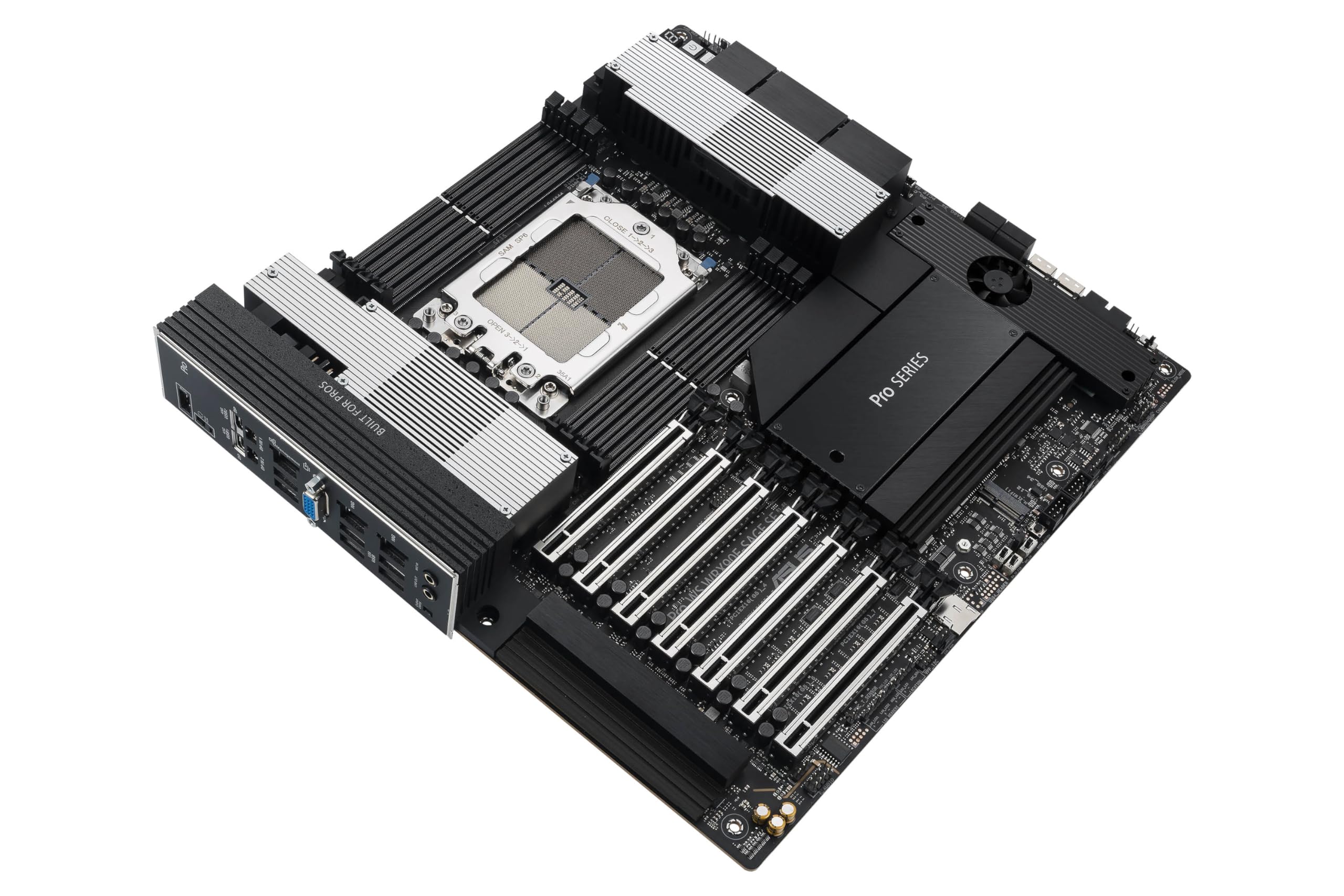 ASUS Pro WS WRX90E-SAGE SE EEB Workstation Motherboard, AMD Ryzen™ Threadripper™ PRO 7000 WX-Series, ECC R-DIMM DDR5, 32 Power-Stage,7xPCIe 5.0x16, PCIe 5.0 M.2, 10Gb & 2.5Gb LAN, Multi-GPU Support