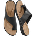 Reimferce Summer Flat Sandals for Women: Black 8 Comfortable Walking Dressy Slides for 2026 - Ladies Orthopedic Casual Shoes Indoor Outdoor