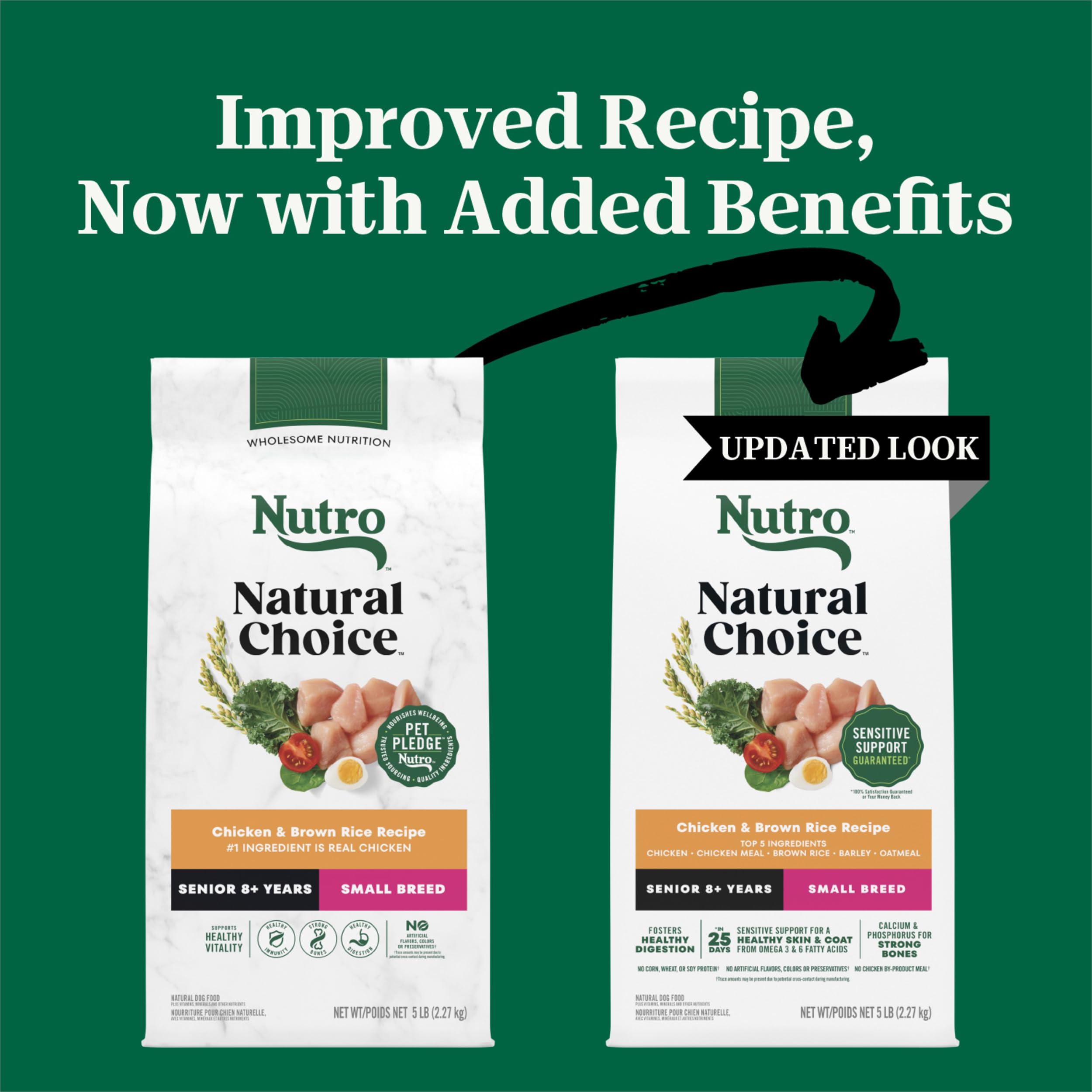 Nutro Natural Choice Small Breed Senior Dog Food Dry Chicken & Brown Rice Recipe, Dry Dog Food Small Breed, 5 lb. Bag