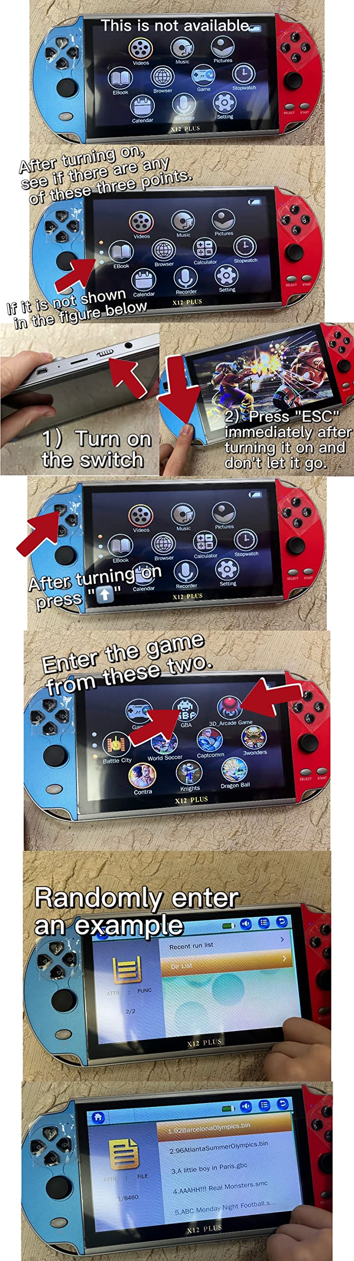TCDSTAR Original factory 16GB Retro Handheld Games Player x 12 plus 10000games Portab 7 Inch e-book MP5 Video Game Consoles Birthday Gift for Adults non children's toys