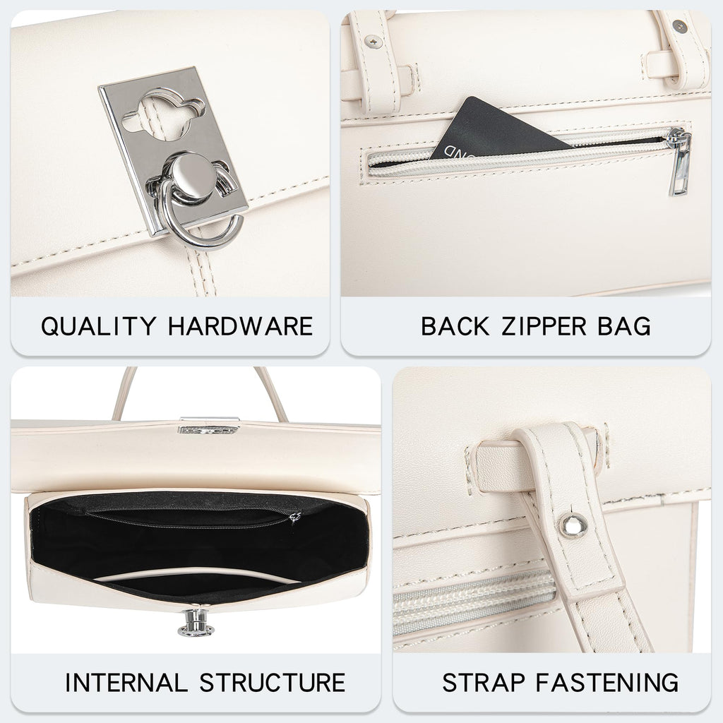 Women's Thea Top Handle Bag Purse Small Top Handle Purses For Women Vanity Purse (BEIGE)