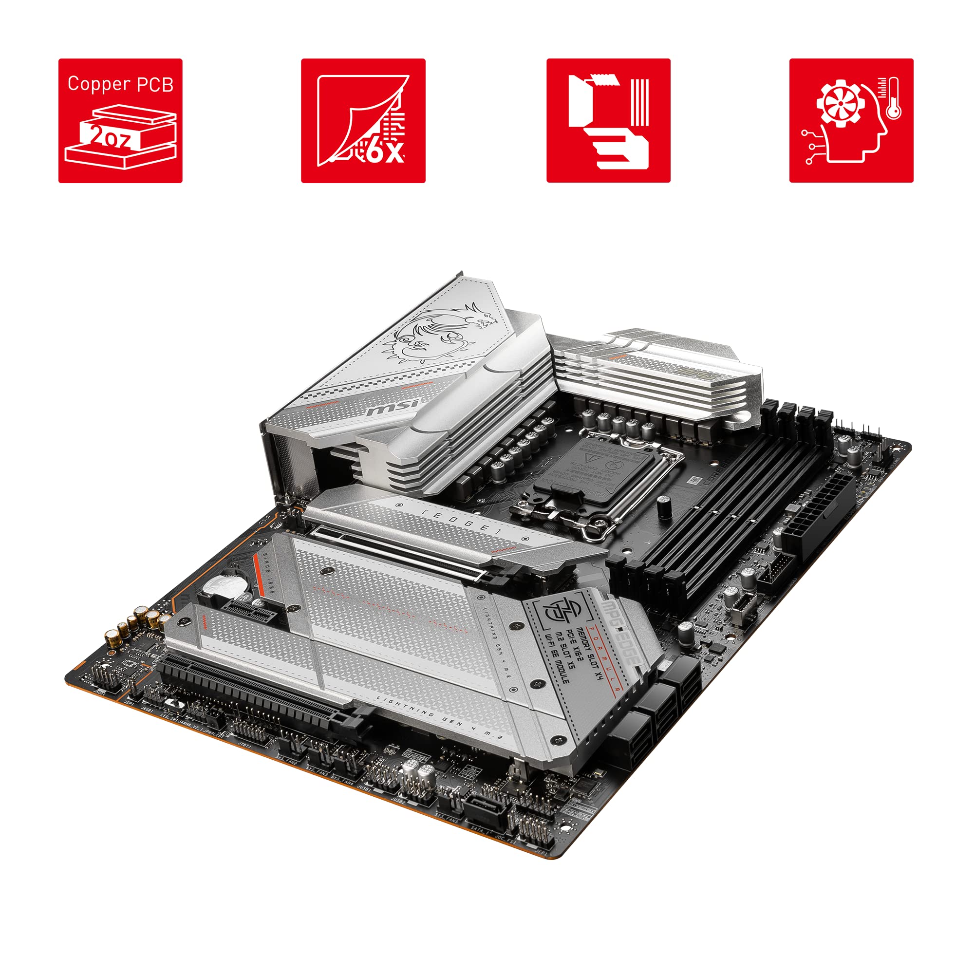 MSI MPG Z790 Edge WiFi Gaming Motherboard (Supports 12th/13th Gen Intel Processors, LGA 1700, DDR5, PCIe 5.0, M.2, 2.5Gbps LAN, USB 3.2 Gen2, Wi-Fi 6E, ATX) (Renewed)