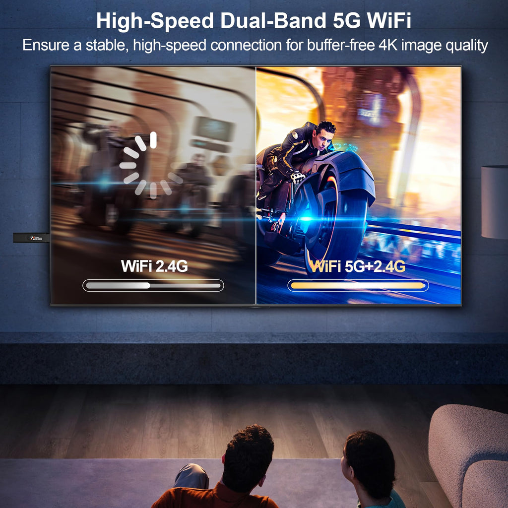 4K HDR Smart TV Stick, Ultra-Portable Android 13 Media Player, Dual-Band 5G WiFi & Voice Remote 2GB RAM 16GB ROM H313 Quad-Core for Home Theaters and Smart TV Upgrades