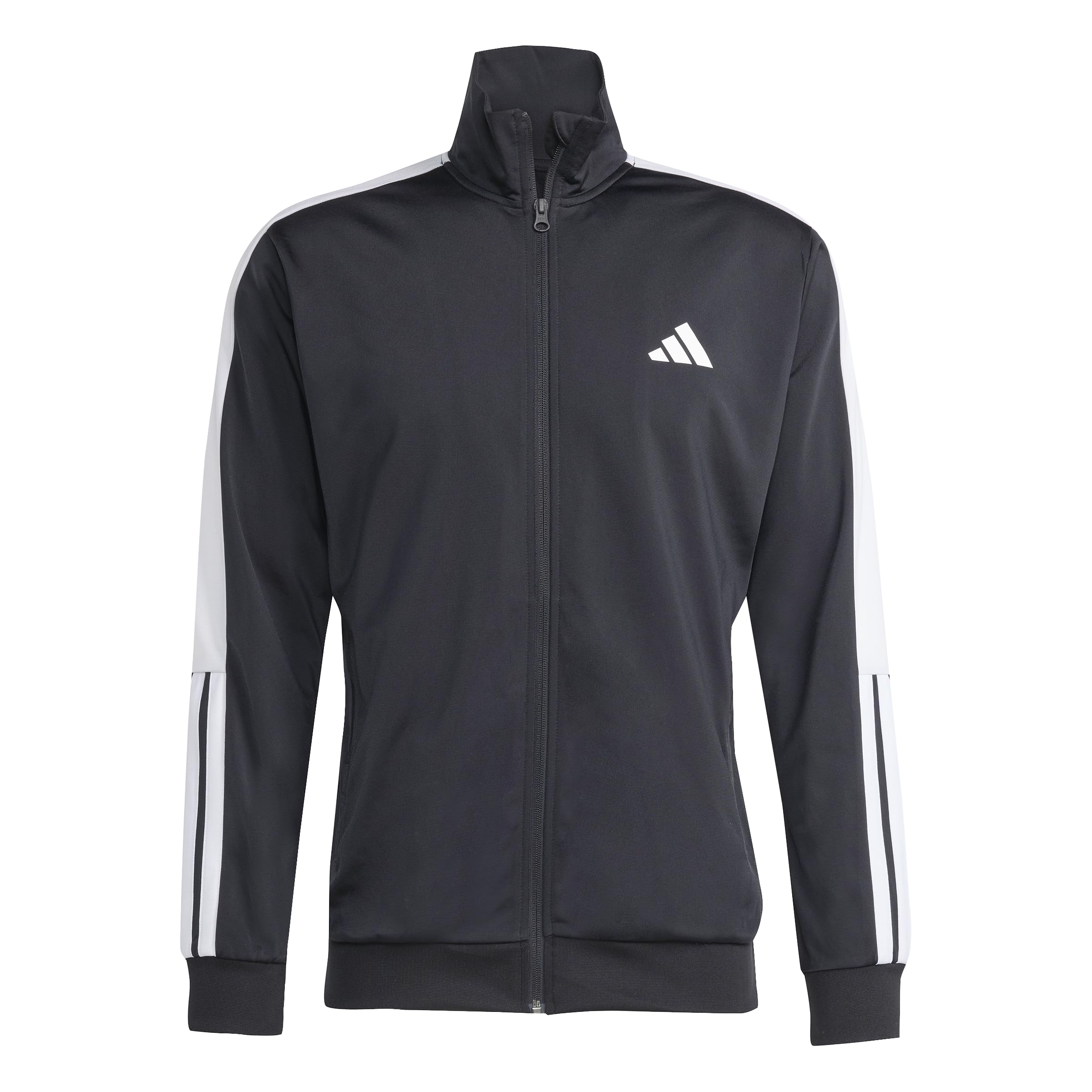 adidas Men's 3-Stripes Tricot Colorblock Track Top, Black/White, Large/Tall
