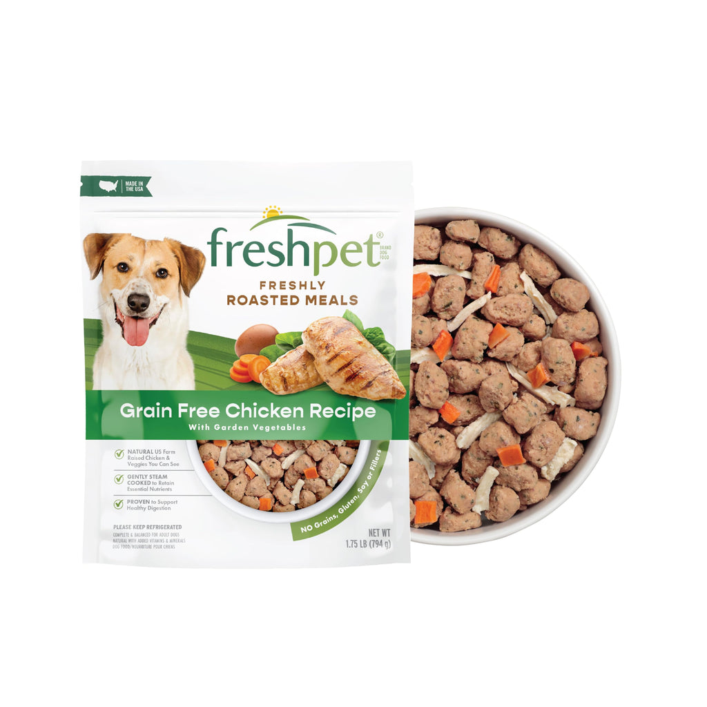 Freshpet Fresh Dog Food, Freshly Roasted Meals, Grain Free Chicken Recipe, 1.75 lb.