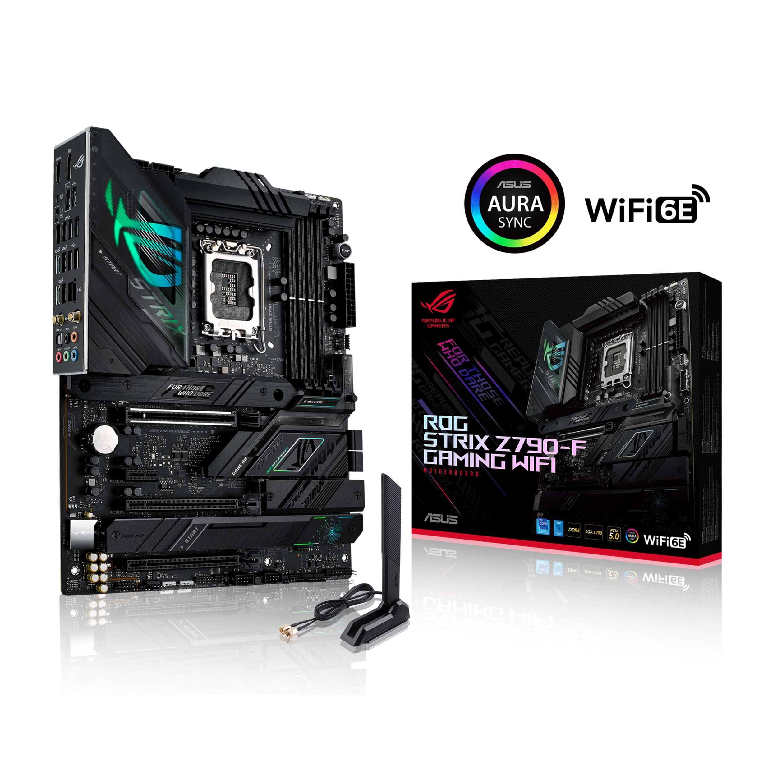ASUS ROG Strix Z790-F Gaming WiFi 6E LGA 1700(Intel 14th&13th &12th Gen) ATX Gaming Motherboard(16 + 1 Power Stages,DDR5,Four M.2 Slots, PCIe 5.0,WiFi 6E,USB 3.2 Gen 2x2 Type-C with PD 3.0 up to 30W)