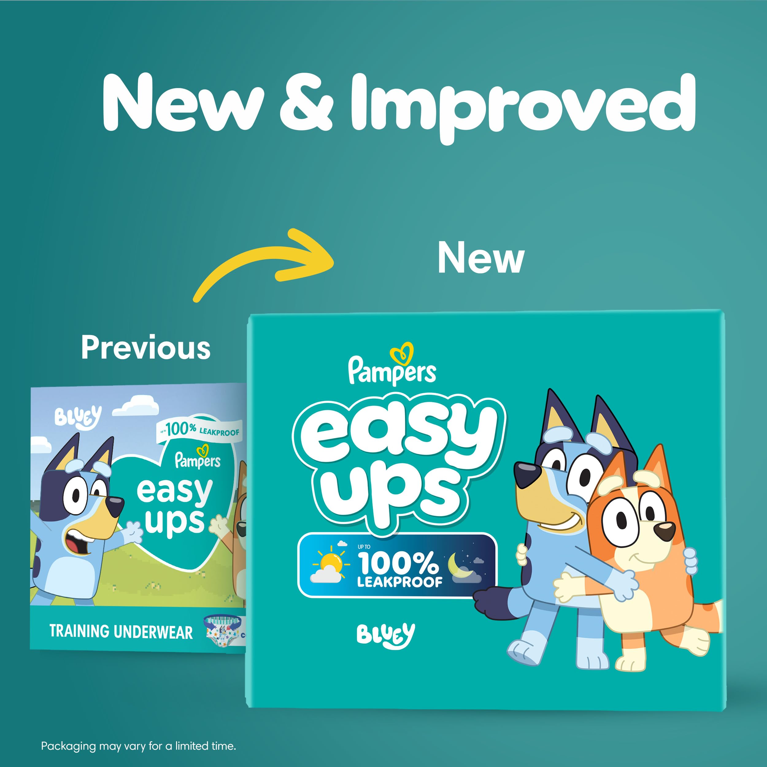 Pampers Training Pants - Easy Ups Boys & Girls Bluey - Size 3T-4T, 124 Count, Children's Potty Underwear (Packaging May Vary)