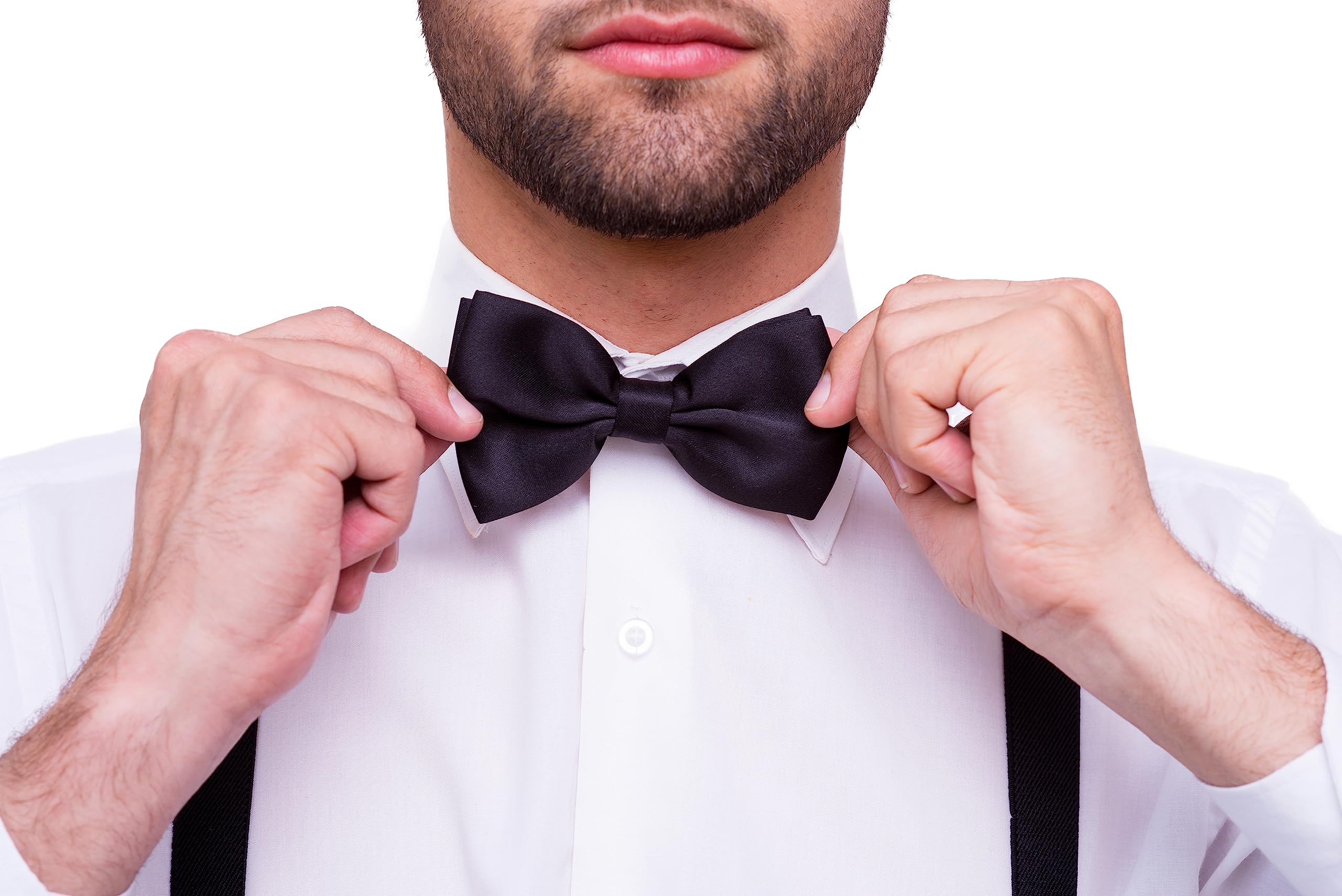 trilece Bow Ties for Men - Men's Solid Pre-tied Clip on Bowties for Formal Wear - Adjustable Bow Tie - Bow ties for Woman (Red)