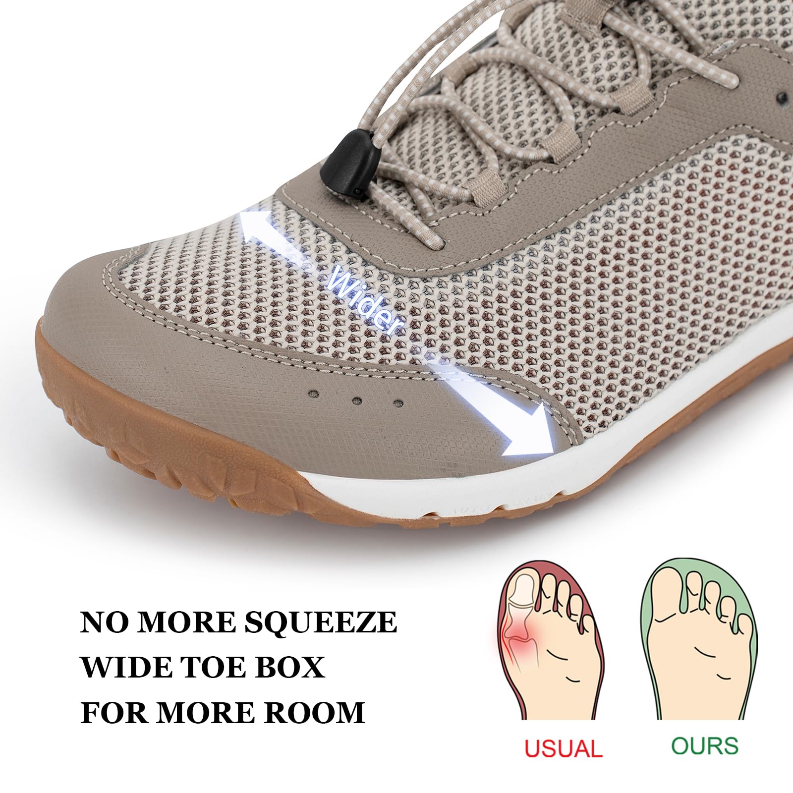 Pulltop Men's Barefoot Water Shoes | Quick-Dry | Lightweigh Wide Zero Drop Self-Draining Sole Amphibious Sneakers Sand Size 10