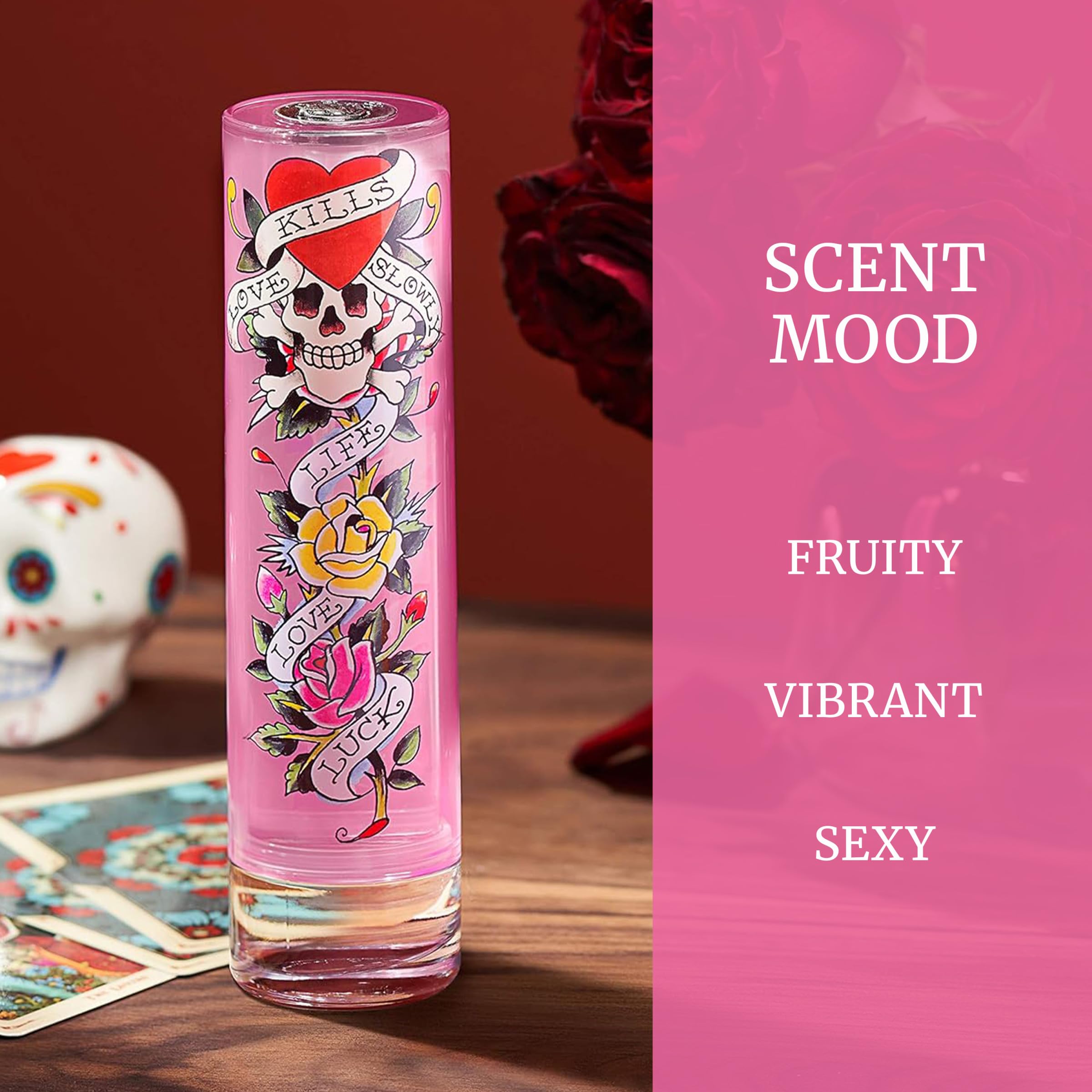Ed Hardy Perfume for Women, Eau De Parfum Spray with Warm Amber Notes, 3.4 fl oz