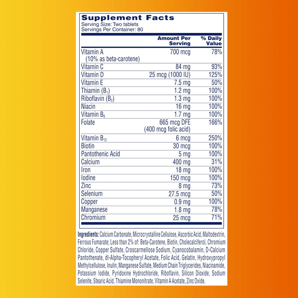 One A Day Women’s Petites Multivitamin,Supplement with Vitamin A, C, D, E and Zinc for Immune Health Support, B Vitamins, Biotin, Folate (as folic acid) & more,Tablet, 160 count