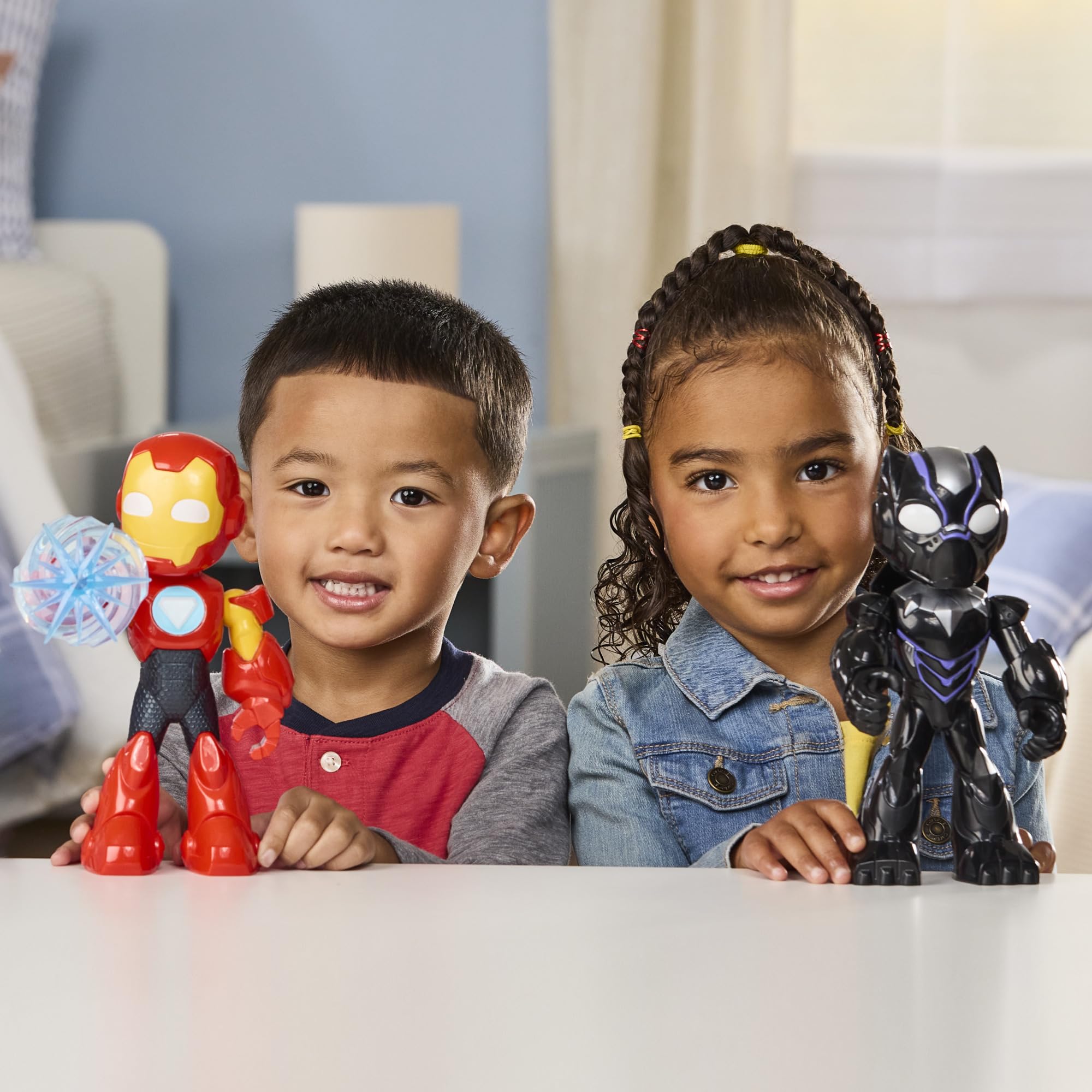 IRON MAN AND HIS AWESOME FRIENDS Marvel Supersized Black Panther Action Figure, 9-Inch (22.8 CM) Super Hero Toys for Kids, Ages 3+