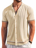 COOFANDY Men's Beach Summer Shirt Stretch Shirt Novelty Button Down Shirts Vacation Shirts Beige