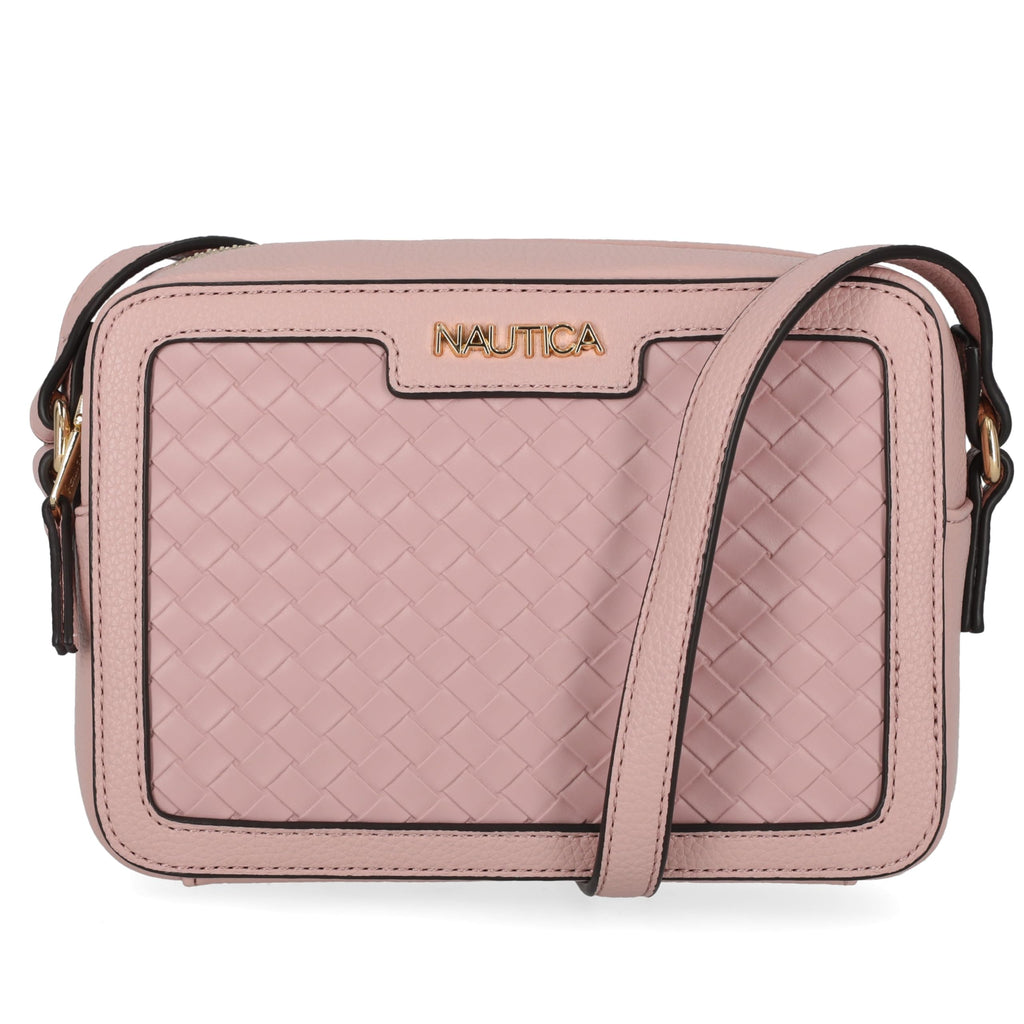 Nautica Women's Candid Camera Adjustable Crossbody Bag in Blush (Woven)