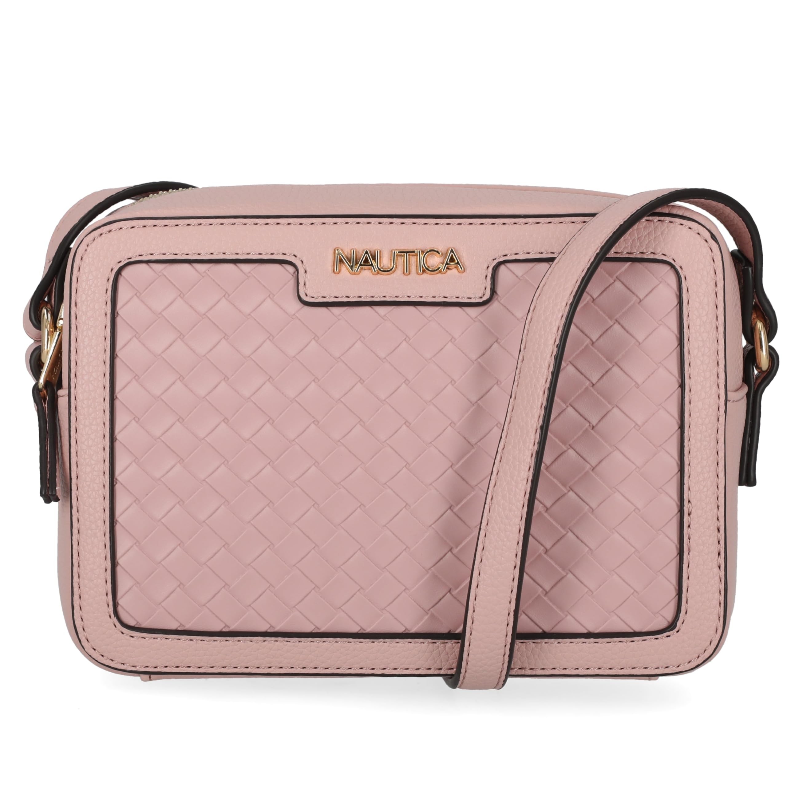 Nautica Women's Candid Camera Adjustable Crossbody Bag in Blush (Woven)