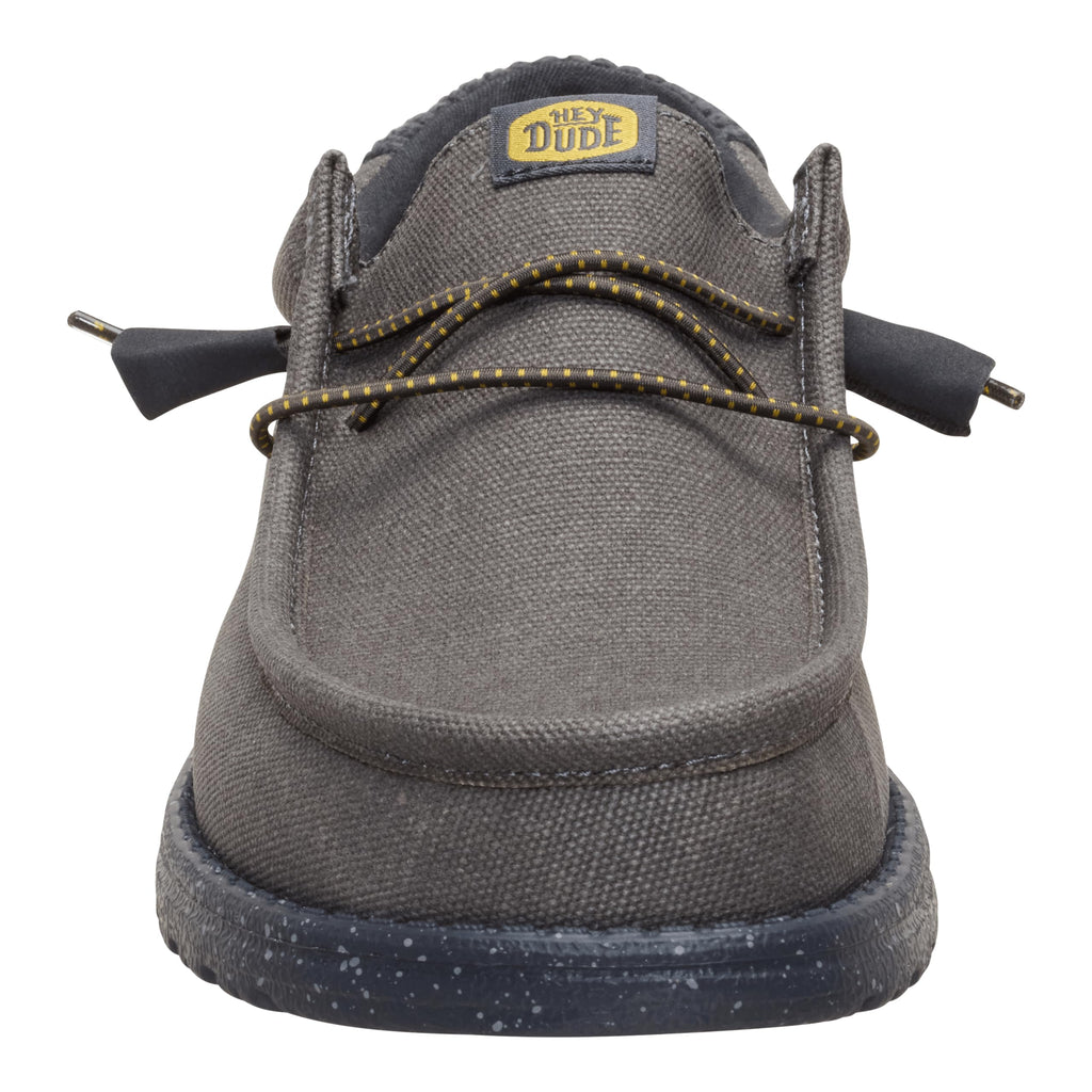 HEYDUDE Wally Waxed Casual Dark Grey Size 8, Men’s Shoes, Slip-on Loafers, Comfortable & Light-Weight