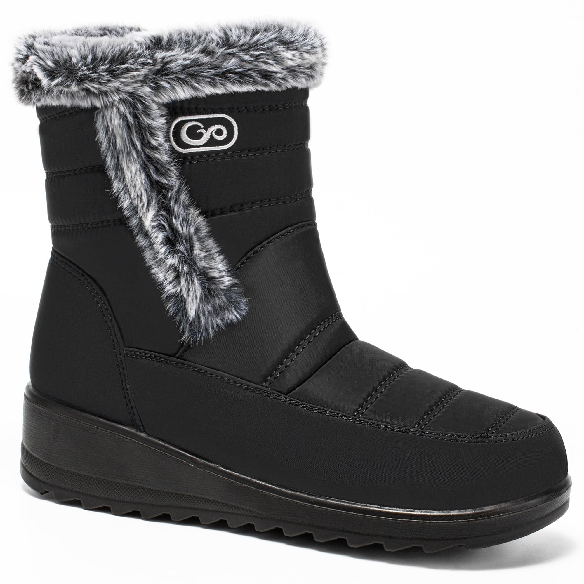 HARENCE Womens Winter Boots Comfort Snow Warm Fur Lined Outdoor Waterproof