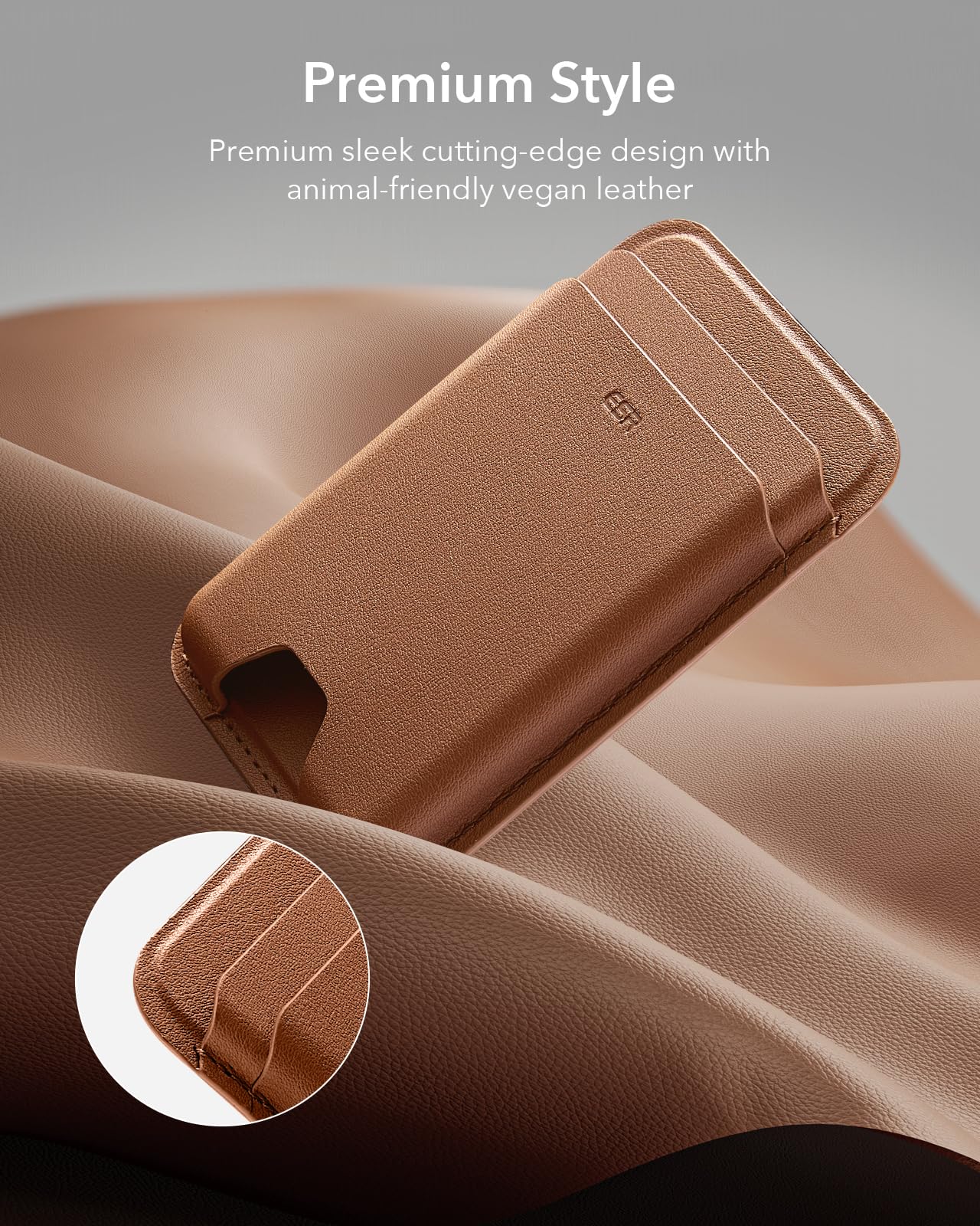 ESR for MagSafe Wallet, 5-Card Holder With RFID Blocking, MagSafe Sticker Included, Slim Magnetic Wallet for iPhone 17/16/15/14/13/12 Series and Selected Samsung Devices, Not for 13/12 Mini, Brown