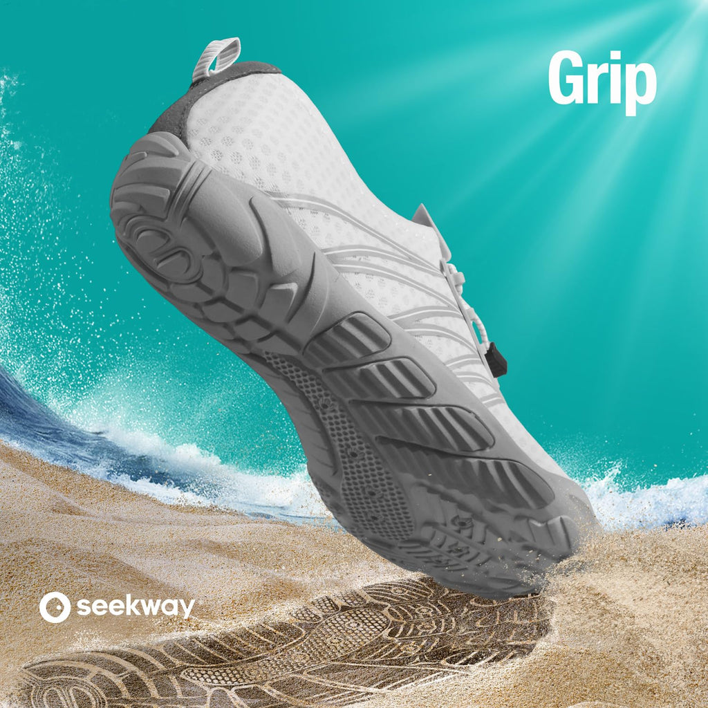 SEEKWAY Water Shoes for Women Adult Quick-Dry Aqua Sock Barefoot Men for Beach Swim River Pool Lake Hiking Kayaking Surfing Gradient Dark Grey