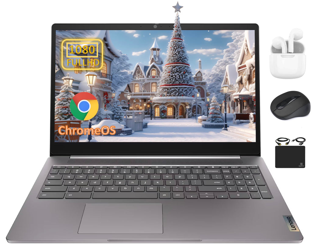 Lenovo Chromebook Premium 15.6" FHD Slim Light Laptop Computer Business & Student, Intel Celeron N4500, 4GB RAM, 192GB Storage (64GB eMMC+ 128GB Card), WiFi 6, Long Battery, Chrome OS HubxcelAccessory