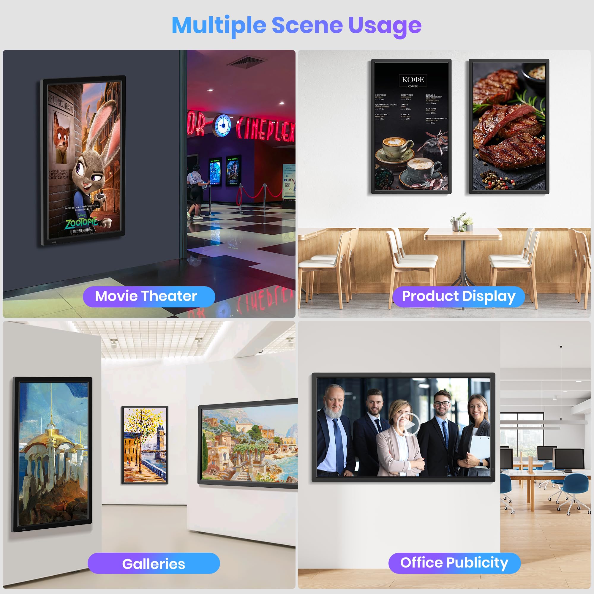 Uhale 32" Extra Large Digital Picture Frame 64GB, WiFi Photo Frames 1920 x 1080 FHD IPS Display with Remote Control, Wall Mounted, Slideshow, Support USB and SD Card, Instantly Share Photos Videos