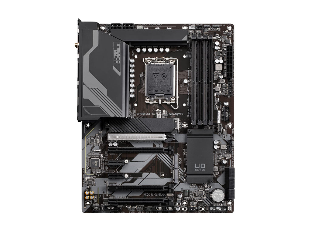 GIGABYTE Z790 UD AC LGA 1700 ATX Motherboard, Support Intel Core 14th/13th/12th Gen, DDR5, 16+1+1 Power Phase, 3X M.2, PCIe 5.0, USB-C 3.2, Dual Band WiFi, 2.5GbE, EZ-Latch, Q-Flash, RGB Fusion