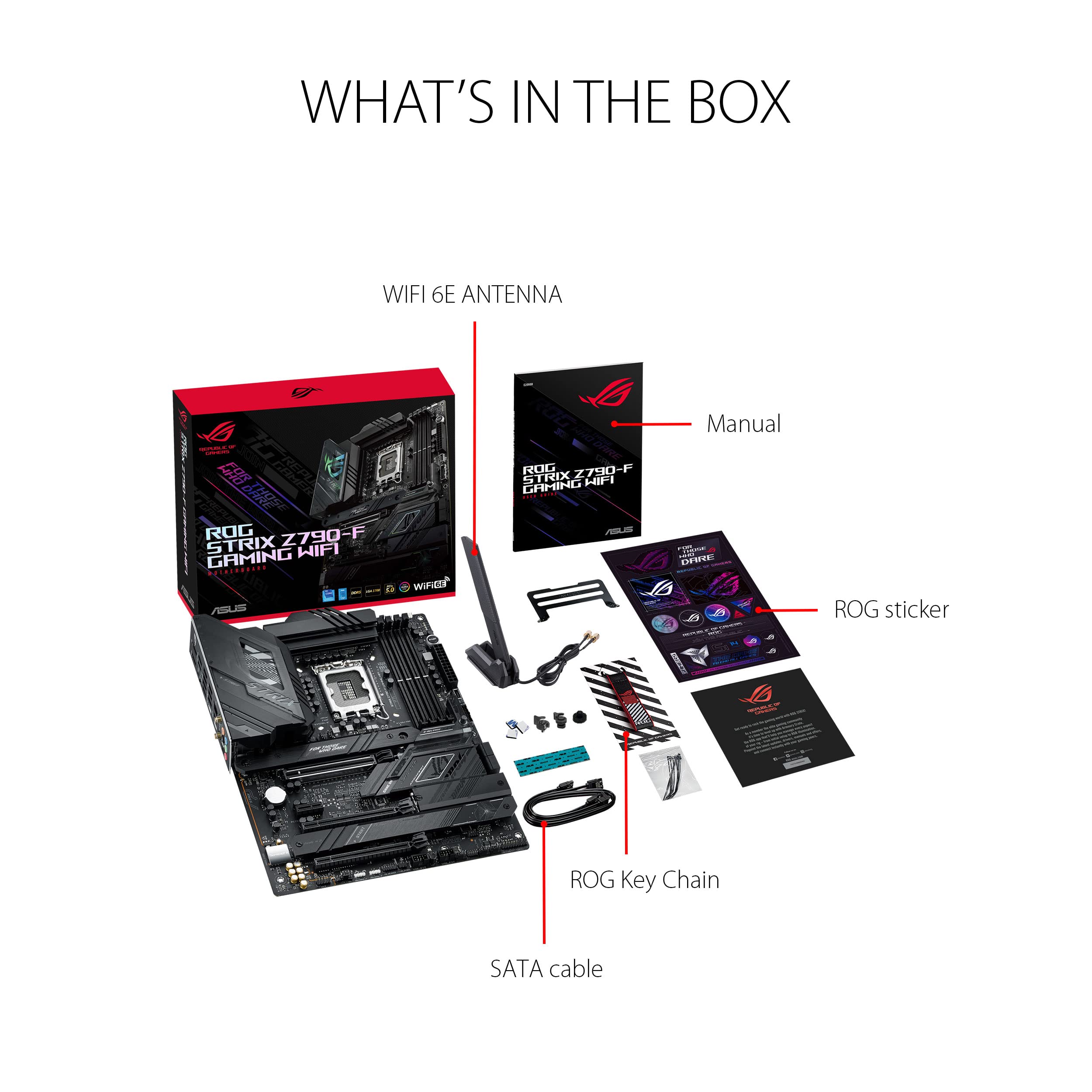 ASUS ROG Strix Z790-F Gaming WiFi 6E LGA 1700(Intel 14th&13th &12th Gen) ATX Gaming Motherboard(16 + 1 Power Stages,DDR5,Four M.2 Slots, PCIe 5.0,WiFi 6E,USB 3.2 Gen 2x2 Type-C with PD 3.0 up to 30W)