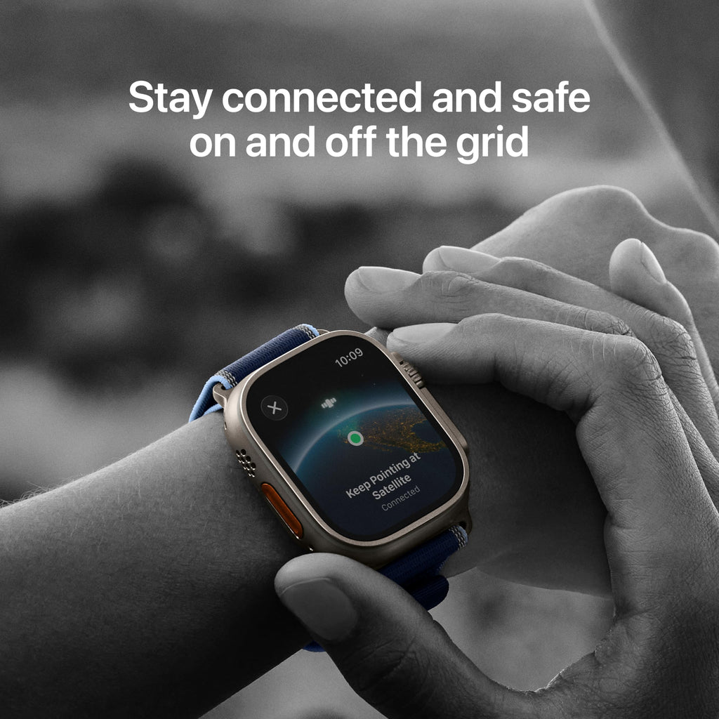 Apple Watch Ultra 3 [GPS + Cellular 49mm] Running & Multisport Smartwatch w/Rugged Titanium Case w/Natural Titanium Milanese Loop - L. Satellite Communications, Advanced Health & Fitness Tracking