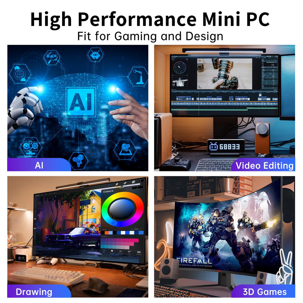 msecore Mini Desktop Computer - 14th Gen Intel Core i9-14900F 24-Core Processor, 64GB DDR5 RAM, 2T PCIE 4.0 SSD, NVIDIA GeForce RTX 4070 12GB GDDR6 Graphics, WiFi 6e, 8K, Four Display, Windows 11 Pro