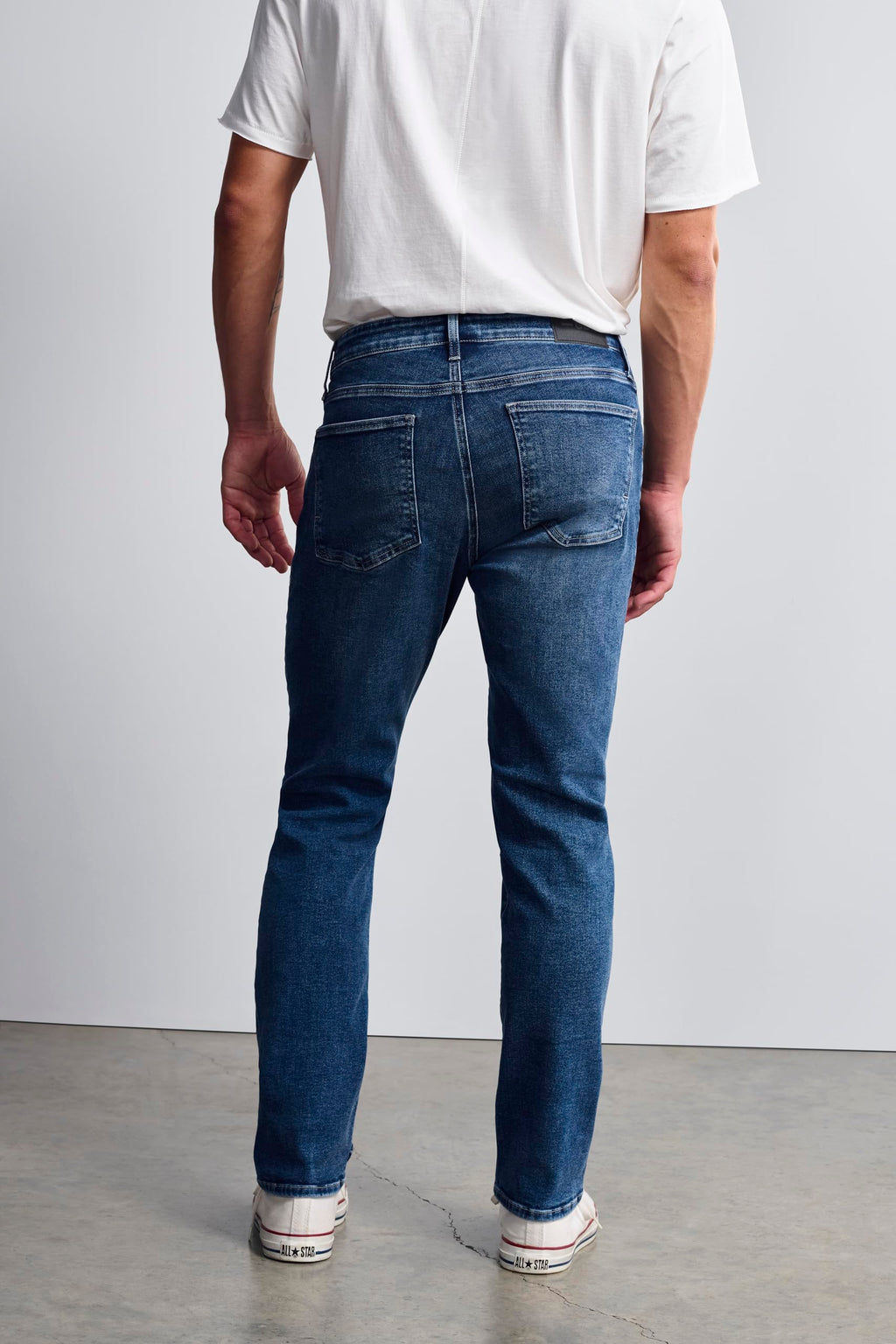 General Denim Works Bridge Men's Regular Rise Straight Leg Jeans, Mid Brushed Denim, 36x30