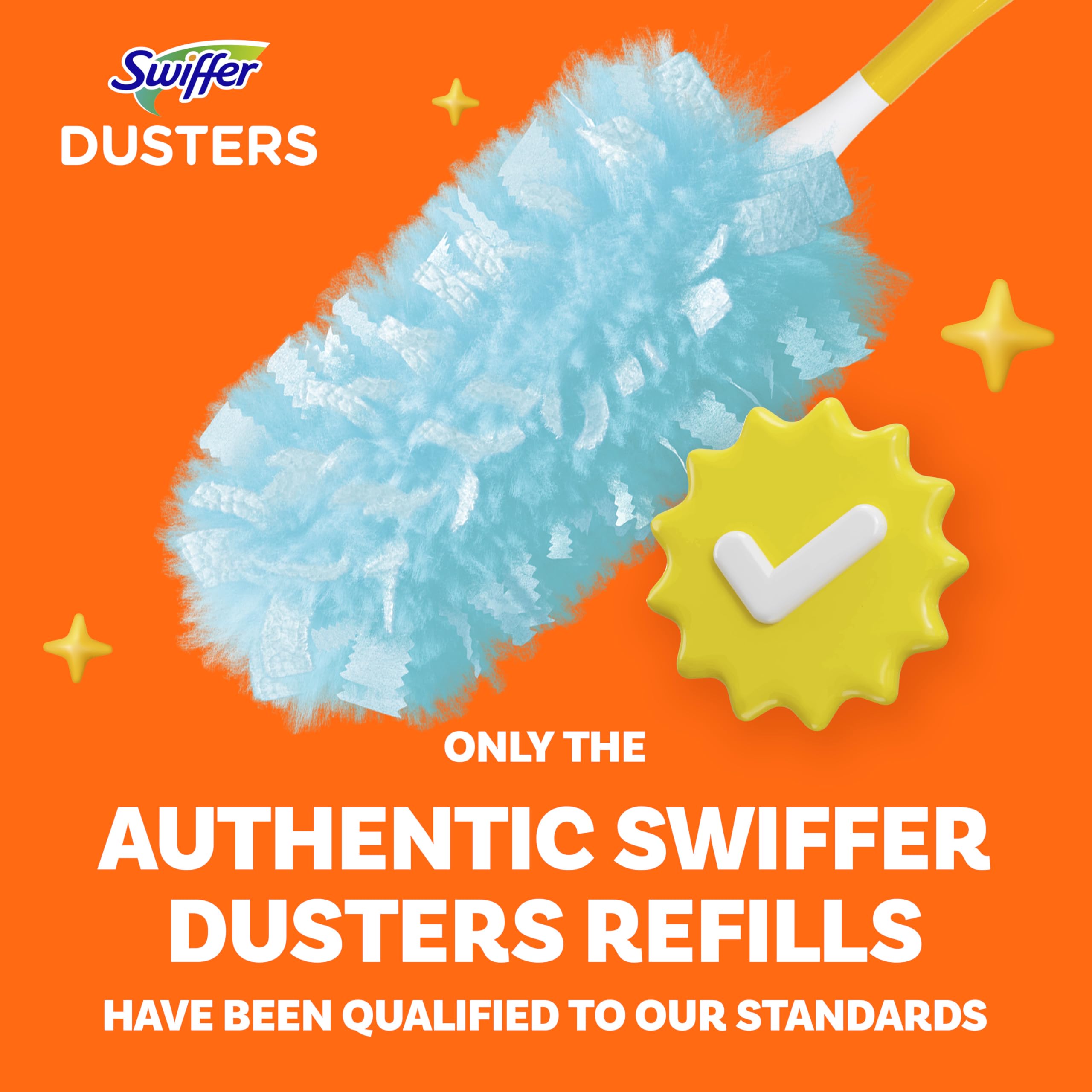 Swiffer Dusters Refill for Cleaning, Made by SWIFFER, Feather & Microfiber Duster Disposable Alternative, for Dusting Furniture, Blinds, Ceiling Fans, Walls, Helps Remove Allergens, Unscented, 18ct