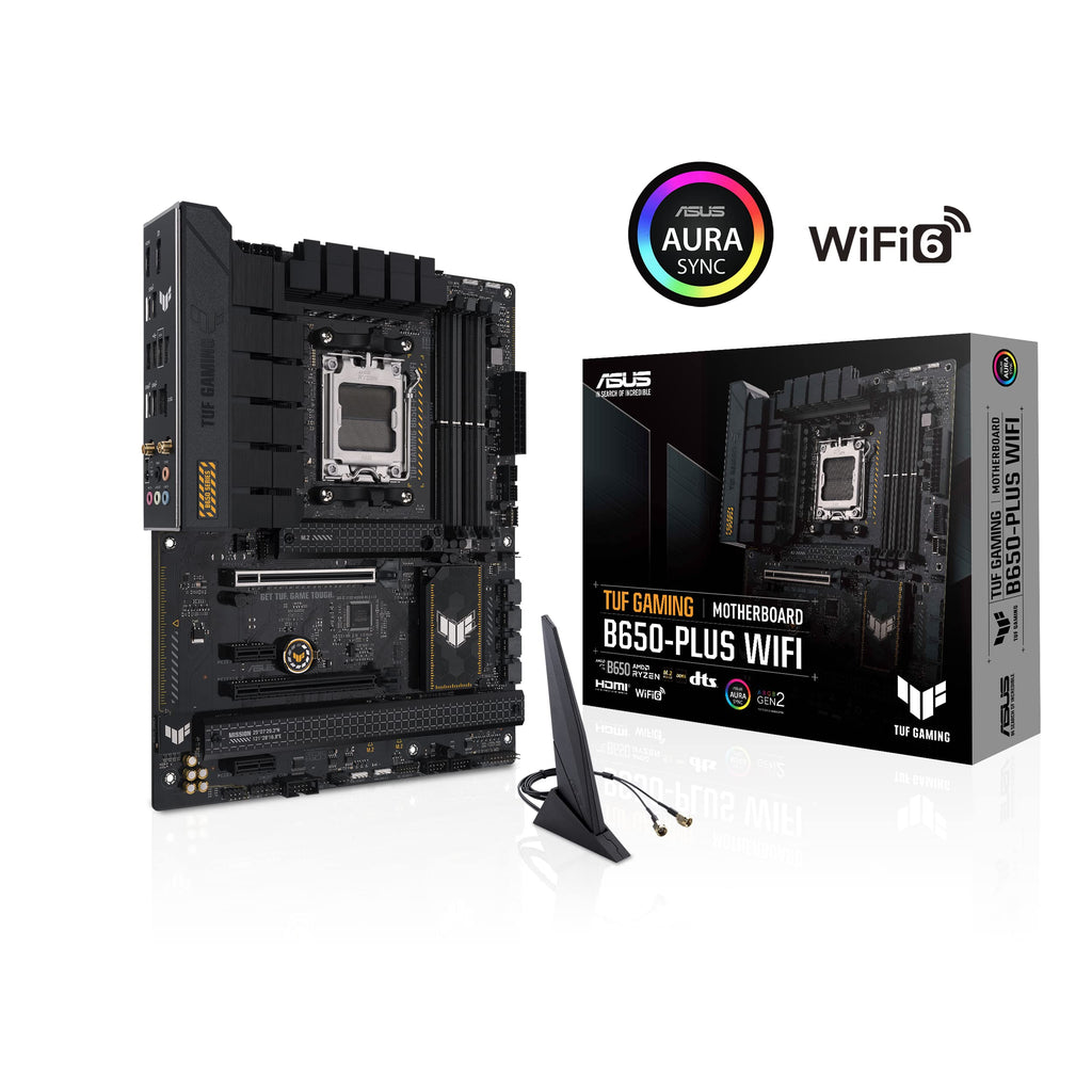 ASUS TUF Gaming B650-PLUS WiFi AMD B650 AM5 Ryzen™ Desktop 9000 8000 and 7000 ATX Motherboard, 14 Power Stages, PCIe® 5.0 M.2, DDR5 Memory, WiFi 6 and 2.5 Gb Ethernet, USB4® Support Aura Sync
