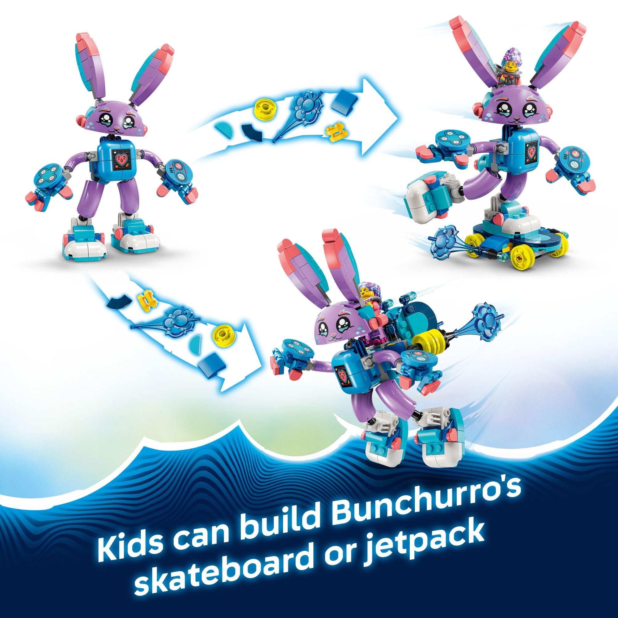 LEGO DREAMZzz Izzie and Bunchurro The Gaming Bunny - Fantasy Bunny Toy for Kids, Boys and Girls, Ages 7+ - Building Set with Hero Minifigure - Gift Idea for Birthdays - 71490