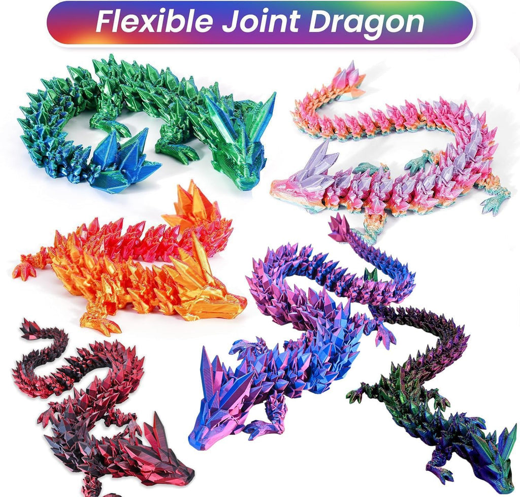 Rapean 6 Pack 3D Printed Dragon Eggs with Dragon Inside Easter Basket Stuffers, Mini Mystery Crystal Easter Toys, Home Desk Decor Surprise Gift 3D Printed Animals Fidget Toys