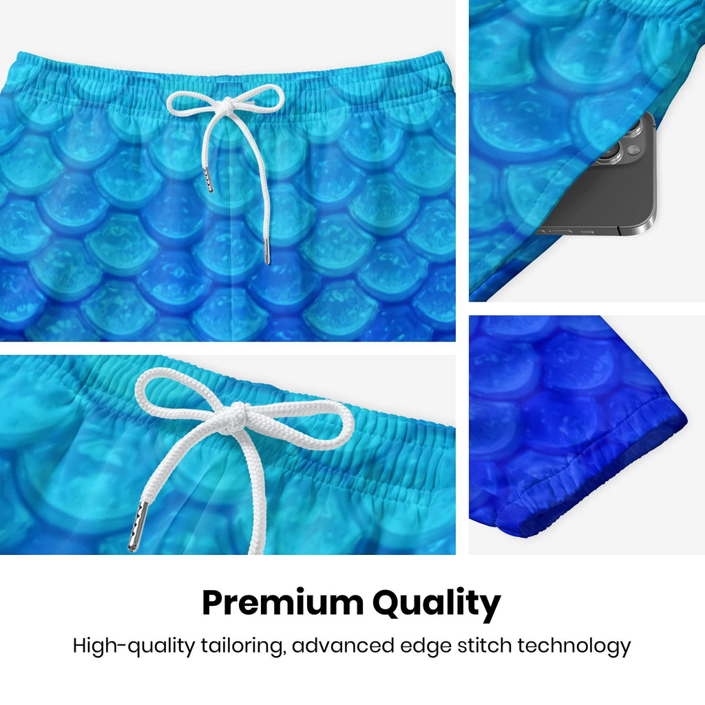 Men Fish Scales Pants Sweatpants Sea Joggers King Costumes Pant Sports Halloween Costume Outfits Performance Gifts Blue