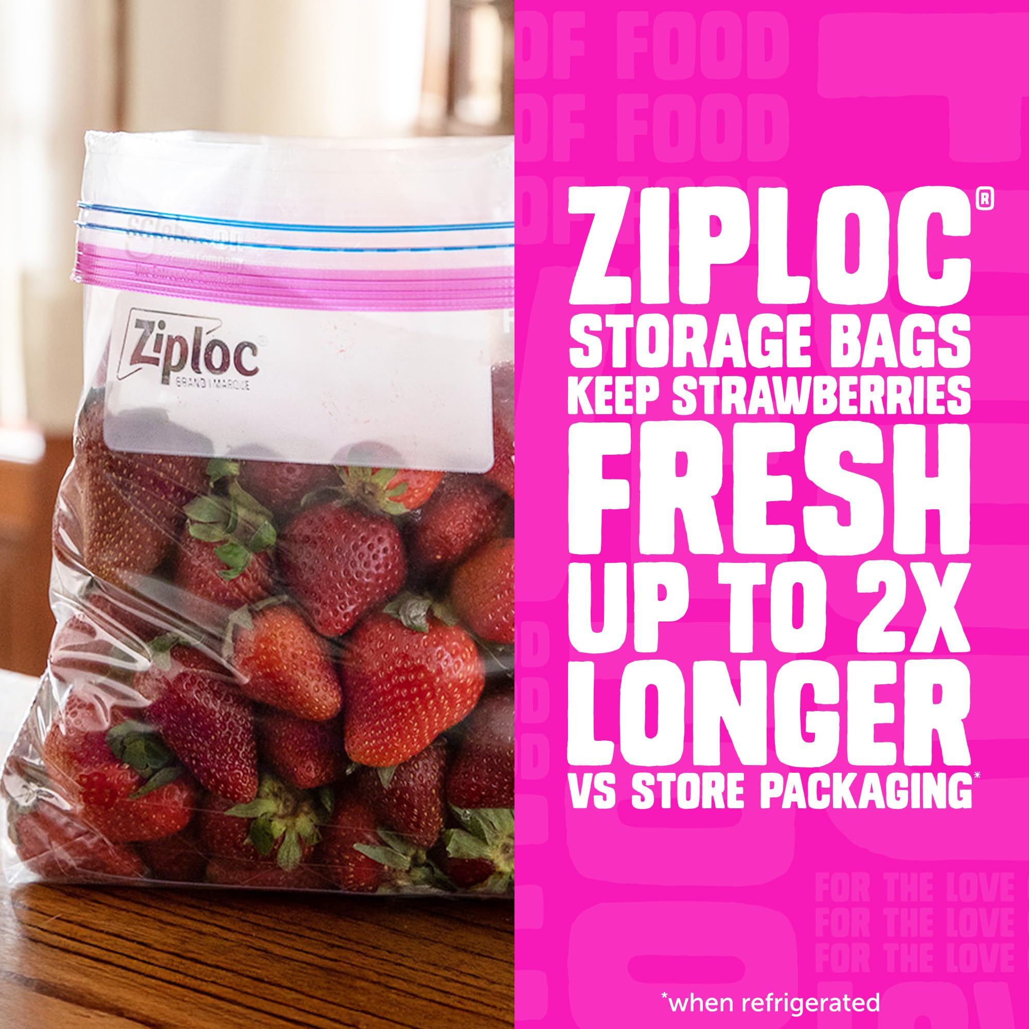 Ziploc Gallon Food Storage Bags, Stand-Up Bottom, Easy to Fill, 162 Count (Packaging May Vary)