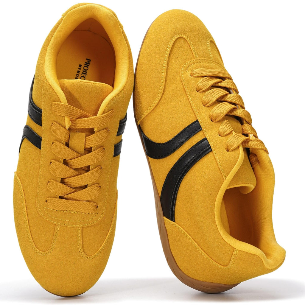 Project Cloud Barefoot Shoes Women – Memory Foam Lace-Up Womens Sneakers – Lightweight & Non Slip Womens Shoes Casual – All-Day Women's Fashion Sneakers for 2026 (Goal, YEL, 7) Yellow