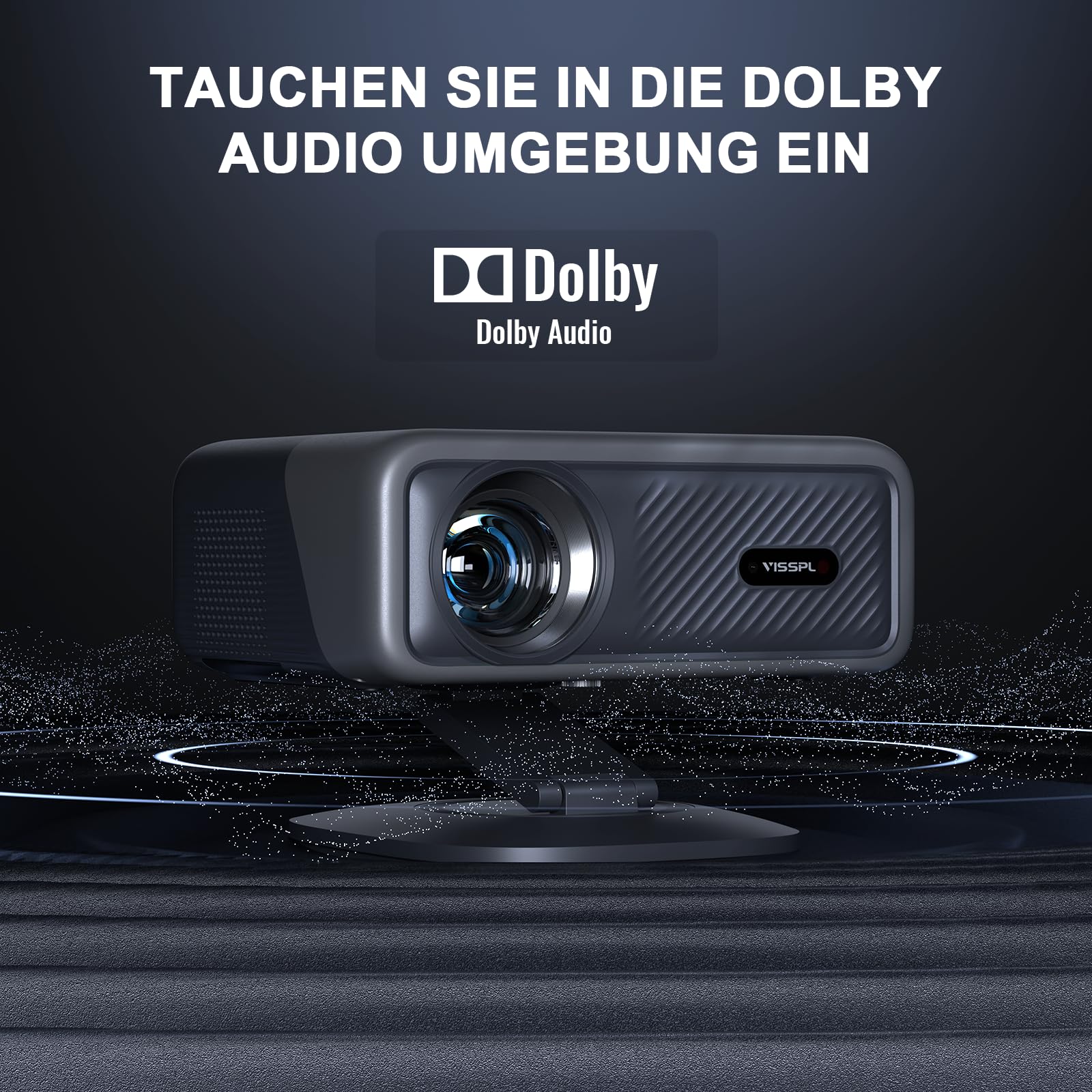 [ Officially-Licensed APP & Dolby Audio] 4K Projector with WiFi and Bluetooth,TOF Real-Time Auto Focus Smart Projector, AuKing Outdoor Movie Home Theater Proyector with Omni-Adjustable Stand