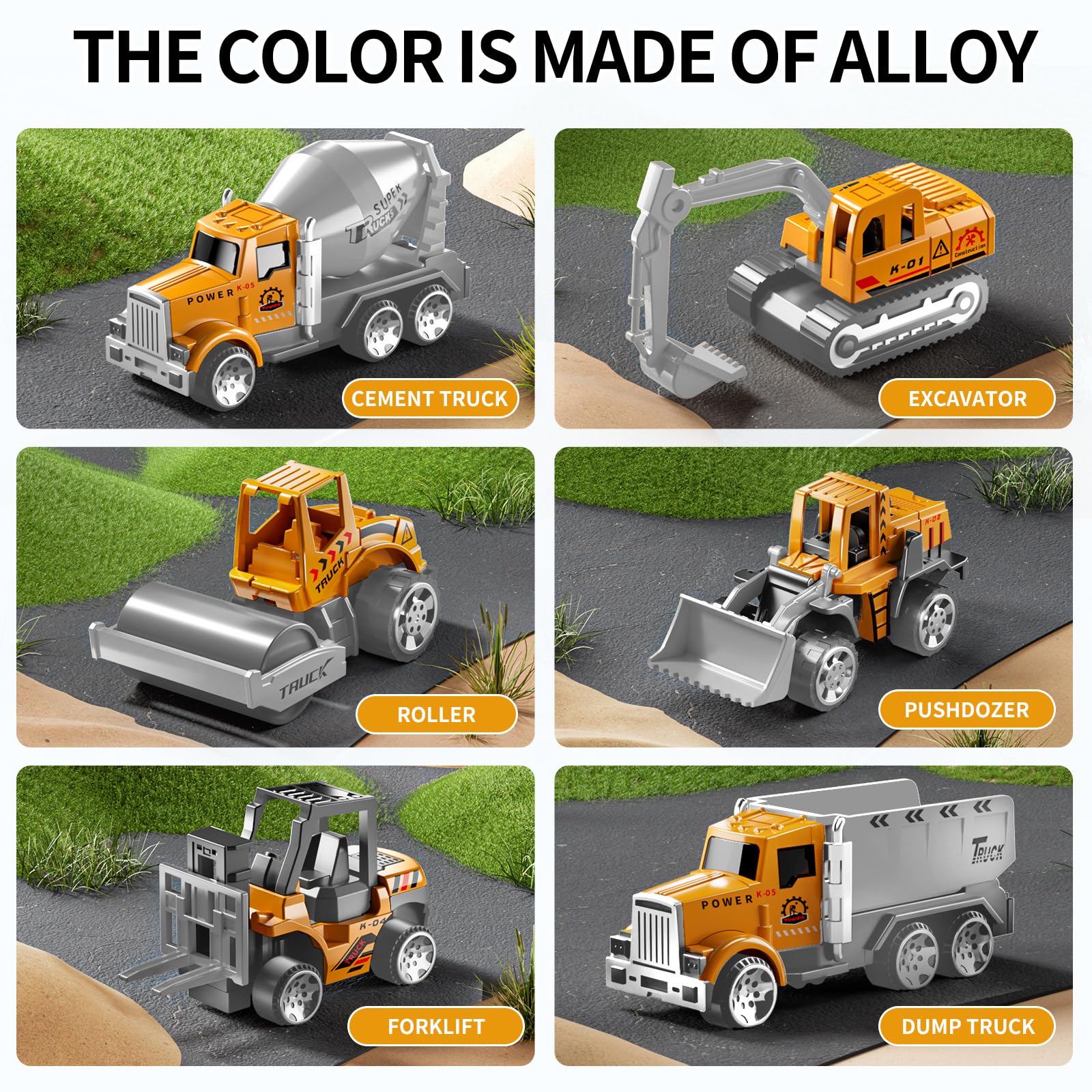 NIPLOOOW Toddler Boys Construction Truck Vehicle Toy Set with Play Mat and Die-Cast Toy Car, Transport Carrier Truck for Kids 3-5, Birthday Gifts Toys for 3-8 Year Old Boys