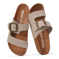 Project Cloud 100% Genuine Leather Womens Sandals – Plush Insole Sandals for Women 2026 – Lightweight & Non Slip Slides & Women Footwear with Buckle (Balanced,BIRCHSDE,11)