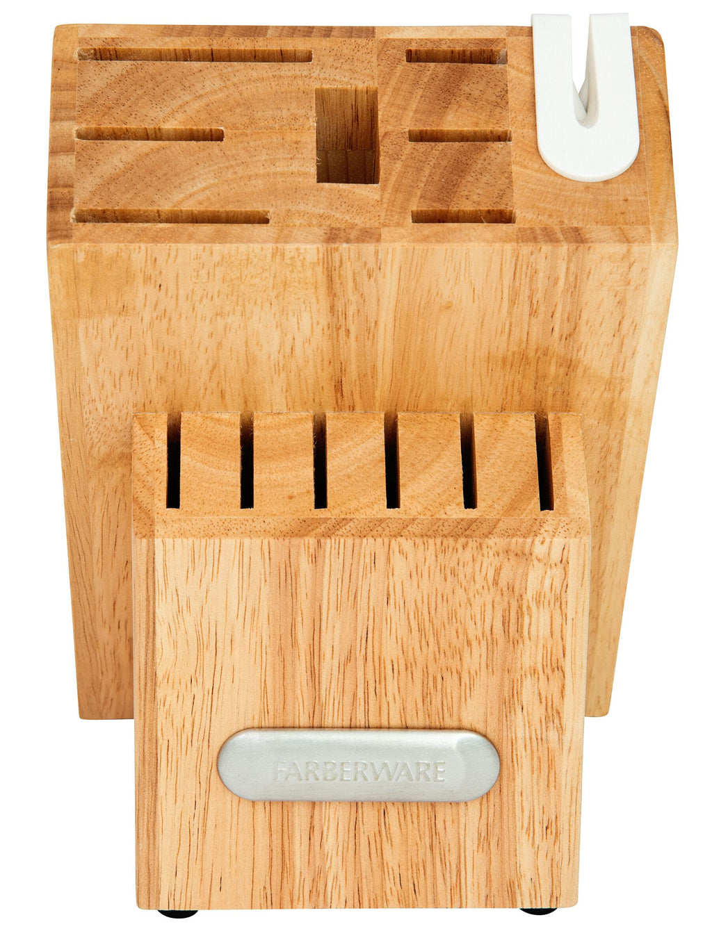 Farberware Edgekeeper Triple Riveted Knife Block Set with Built in Sharpener, 14-Piece, White