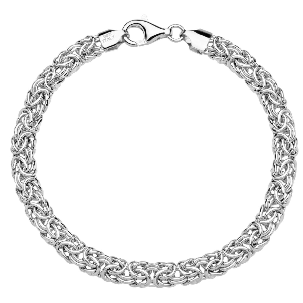 Miabella Italian 925 Sterling Silver Byzantine Bracelet for Women, Handmade in Italy (Length 8 Inches)